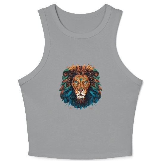Mandala Lion Crop Tank Top