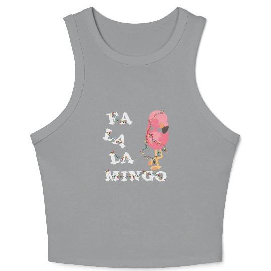 Fa La La Flamingo Family Christmas Crop Tank Top