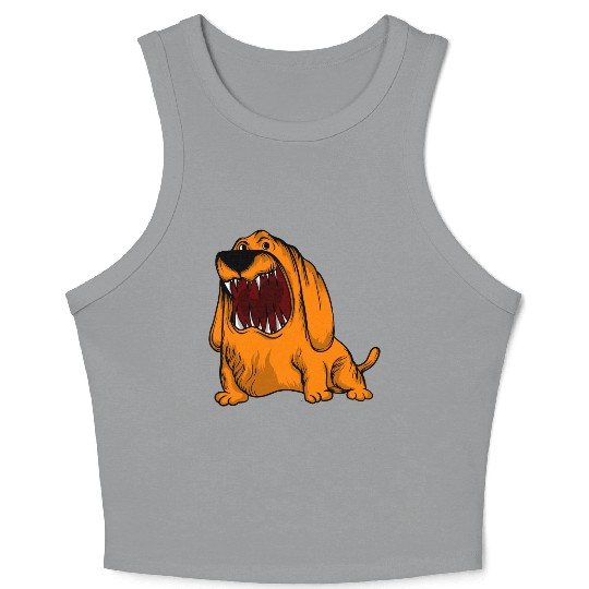 Scary Big Mouth Dog Owners Pet Lover Gift Ideas Crop Tank Top