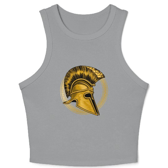 Gold Gladiator Sparta Greek Gym Workout Crop Tank Top