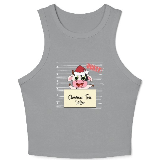 cow christmas funny prison Crop Tank Top