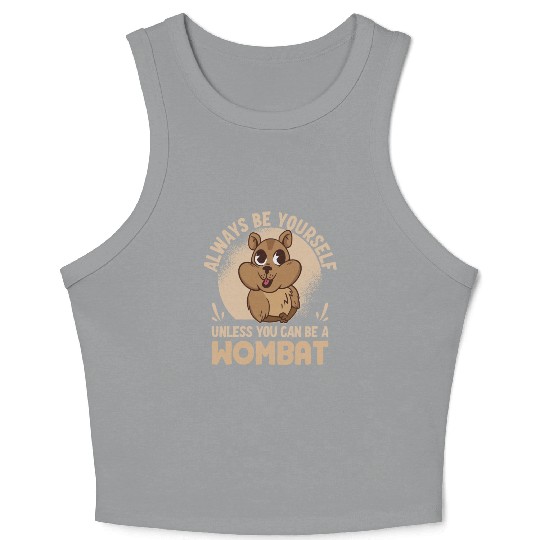 Native Australian Animal Lovers Cute Wombat Crop Tank Top