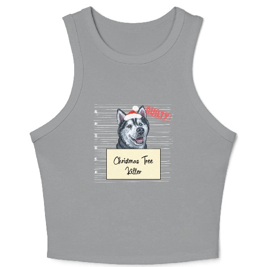 Husky christmas funny prison Crop Tank Top