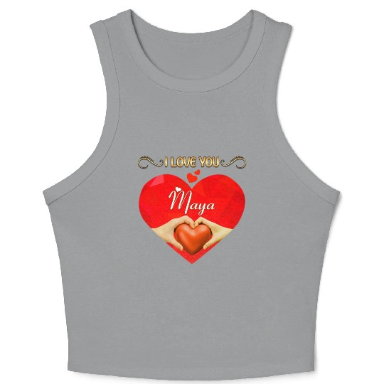 I love you Maya Crop Tank Top