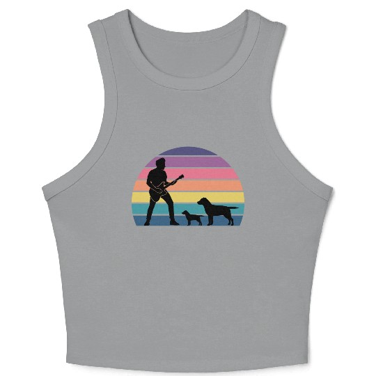 Guitar Player Pet Dog Animal Musician Bassist Crop Tank Top