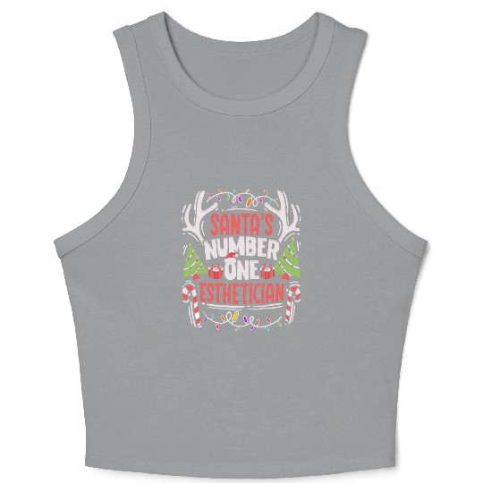 Santas Number One Esthetician Christmas Skin Care Crop Tank Top