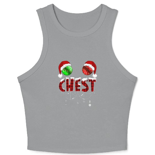 Chest Nuts Christmas Funny Matching Couple Crop Tank Top