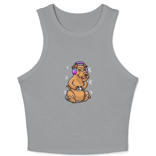 Irish Terrier Dog Gamer Video Game Gaming Irish Crop Tank Top