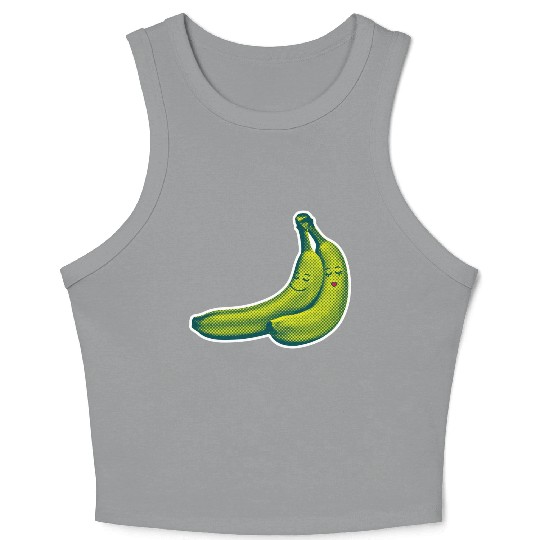 HAPPY BANANA LOVE COUPLE Crop Tank Top