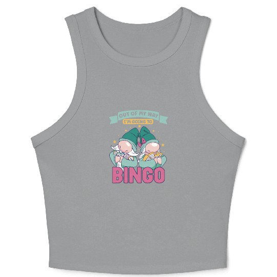 Bingo Card Game Grandma Bingo Player Bingo Cards Crop Tank Top