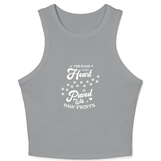 The Road To My Heart Is Paved With Paw Prints Crop Tank Top