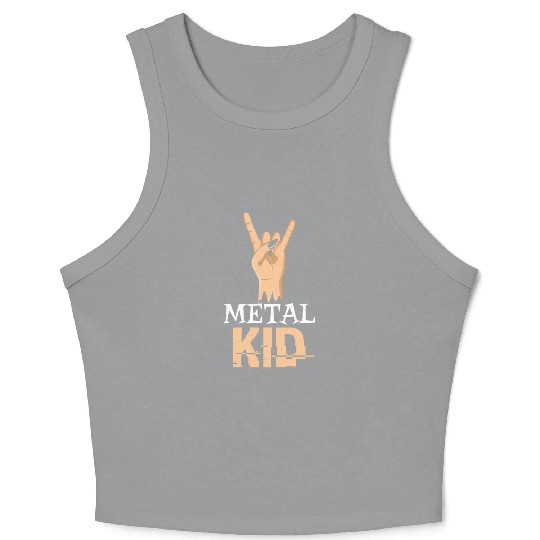 Rock Hand Music Lover Guitarist Rocker Metal Kid Crop Tank Top
