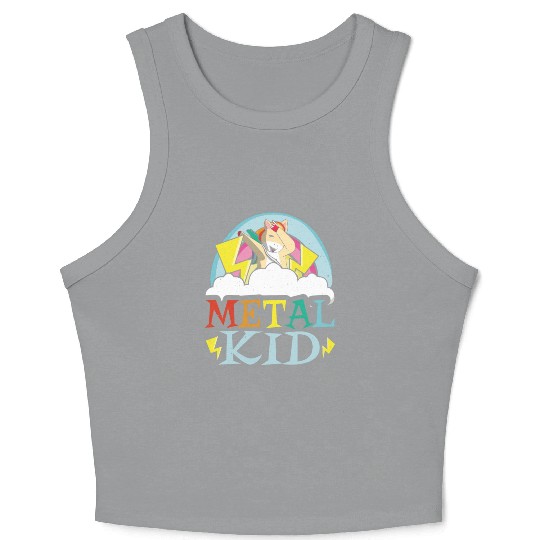 Guitar Metal Kid Music Rock Dab Unicorn Kawaii Crop Tank Top