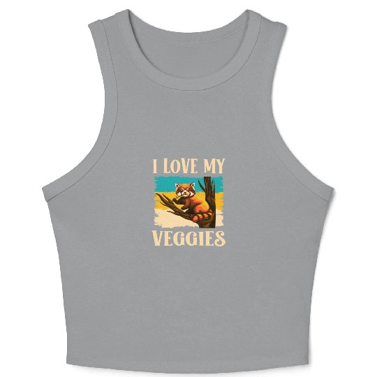 I Love My Veggies Red Panda Zookeeper Wildlife Crop Tank Top