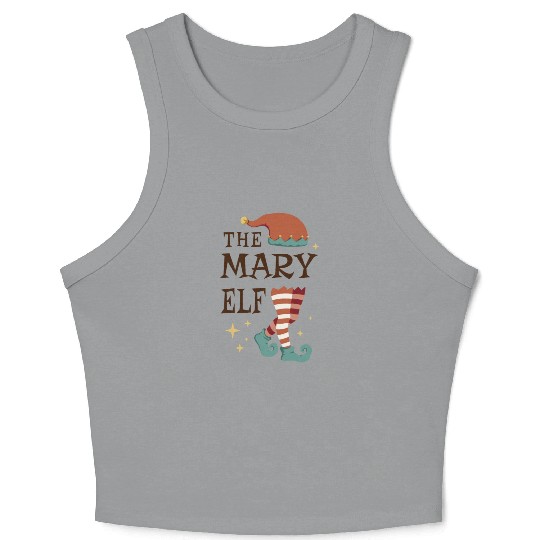The Mary Elf - Christmas Pajama for Mary Crop Tank Top