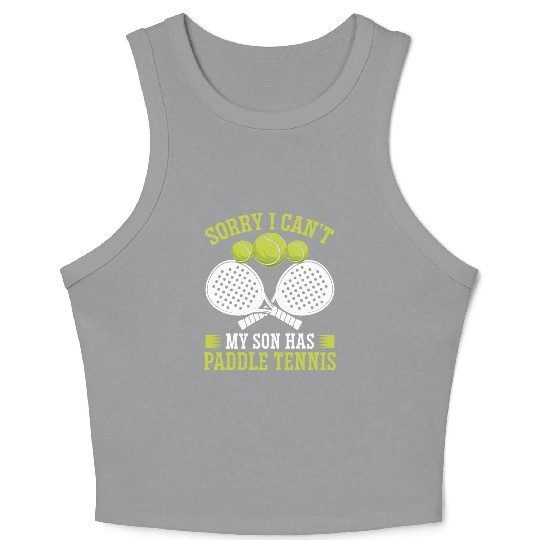 Paddle Tennis Player Match Dad Father Papa Crop Tank Top