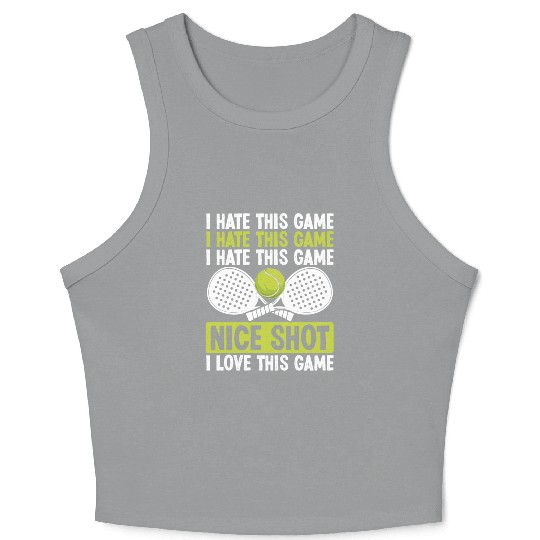 Paddle Tennis Player Match Funny Team Humor Crop Tank Top