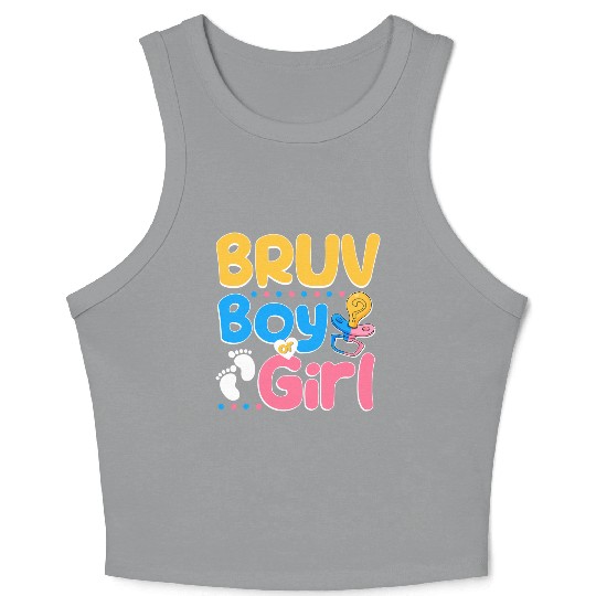 Pink or Blue Bruv Loves You Best Brother Ever Big Crop Tank Top