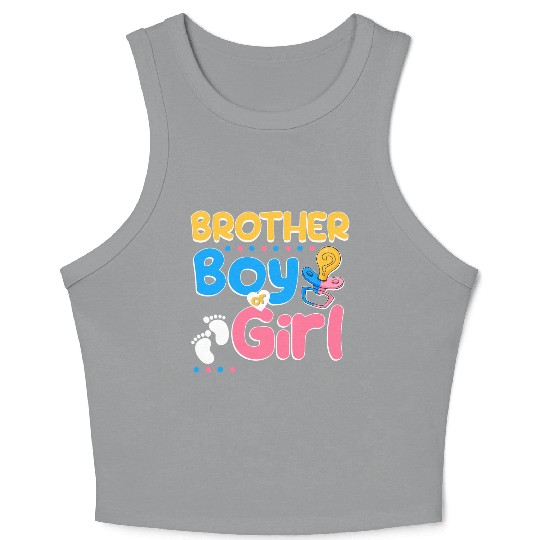 Pink or Blue Brother Loves You Best Brother Ever Crop Tank Top
