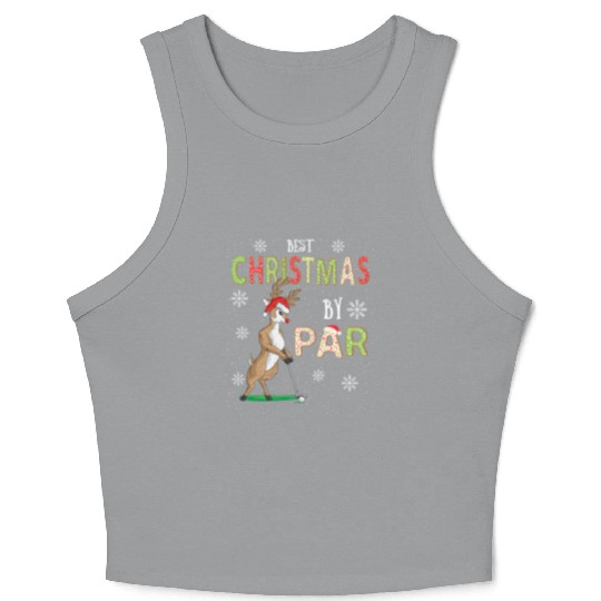 Golf Reindeer Pun Golfer Christmas Golfing Crop Tank Top