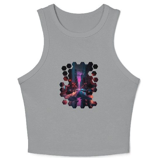 New York Vaporwave Aesthetic Retro Style Love NY Crop Tank Top
