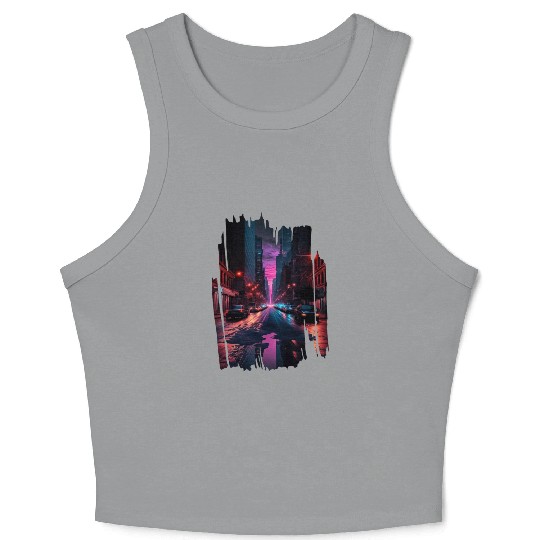New York Vaporwave Aesthetic Retro Style Love NY Crop Tank Top