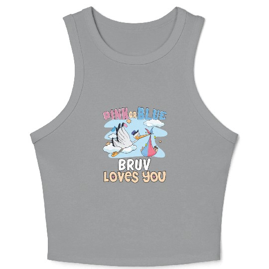 Pink or Blue Bruv Loves You Best Brother Ever Big Crop Tank Top