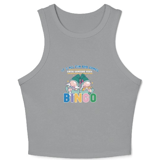 Bingo Card Game Grandma Bingo Player Bingo Cards Crop Tank Top