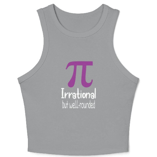 Pi Day Womens Purple Pi Irrational But Well Rounde Crop Tank Top