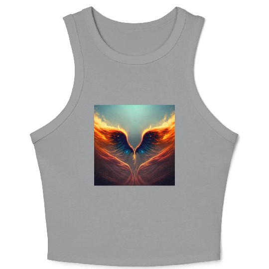 Mashup Epic Wallpaper Flaming Angel Wings Crop Tank Top