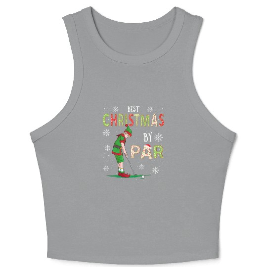 Golf Elf Pun Golfer Christmas Golfing Crop Tank Top