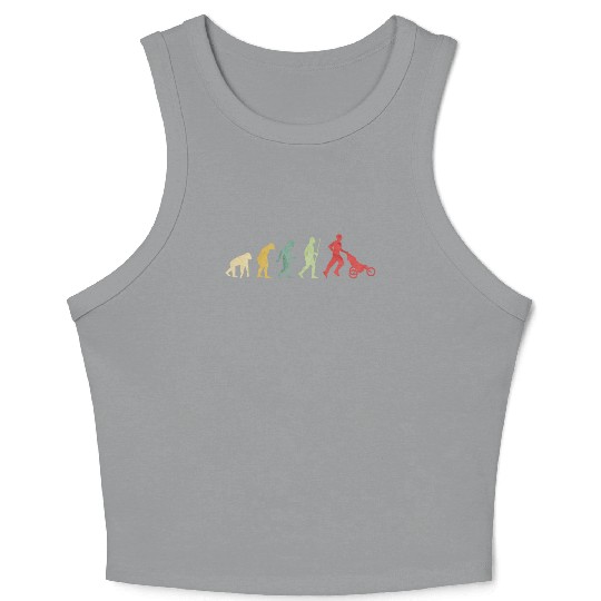 Father Running With Baby Carriage Evolution Crop Tank Top