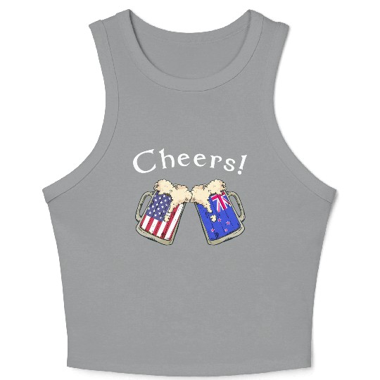 New Zealand American Grown Cheers Beer Drink Crop Tank Top