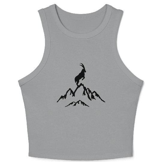 Mountain and Ibex, Mountains and Mountain goat Crop Tank Top