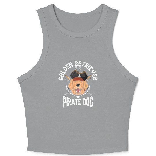 Golden Retriever Pirate Dog Crop Tank Top