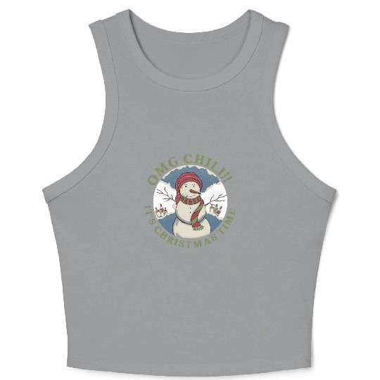 Omg Chili!! It's Christmas Time Apparel Crop Tank Top