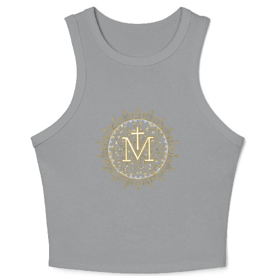 Hail Mary Catholic Our Lady Holy Blessed Ave Maria Crop Tank Top