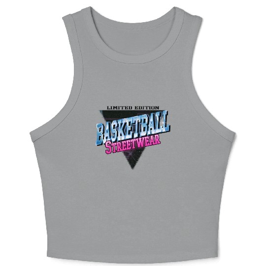 Basketball Sports Font Vintage Retro Streetwear Crop Tank Top