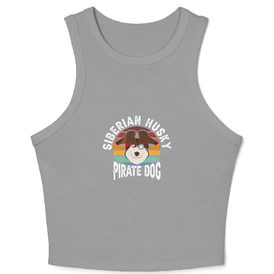 Siberian Husky Pirate Dog Crop Tank Top