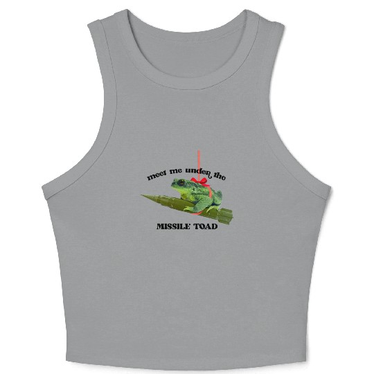 Meet me under the missile toad – mistletoe pun Crop Tank Top