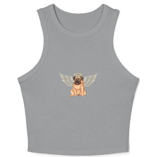 Angel pug dog Crop Tank Top
