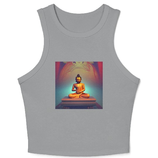 Buddha statue portrait Crop Tank Top