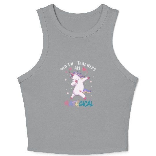 Math Teacher Unicorn Crop Tank Top