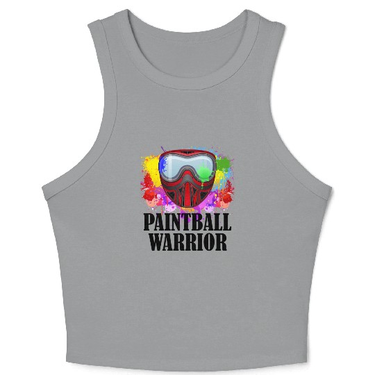Paintball Warrior Mask Squad Paintballer Air Gun Crop Tank Top