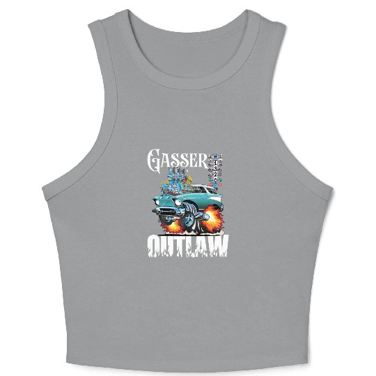 Gasser Outlaw Class Vintage Drag Racing Race Car Crop Tank Top