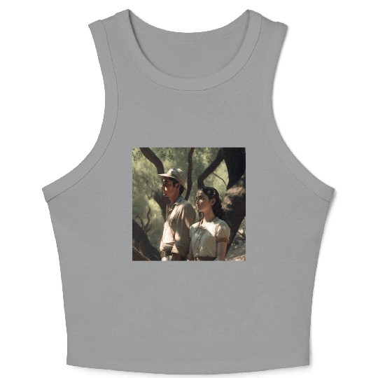screengrab from a 1920s film scene beautiful Crop Tank Top