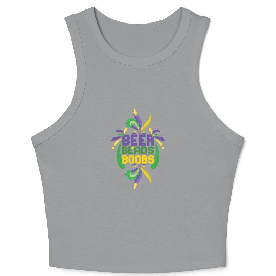 Festival Parade Beer Beads Bling Mardi Gras 2023 Crop Tank Top