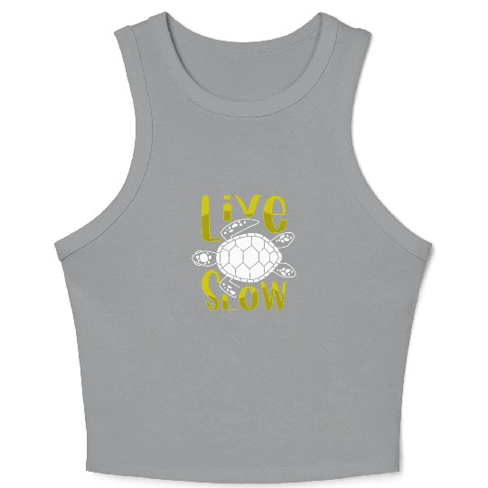 Relax and Live Slow Sea Turtle Beachy Vacation Crop Tank Top