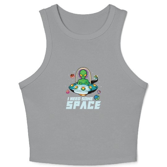 Alien Extraterrestrial Area 51 UFO Space Geek Gift Crop Tank Top