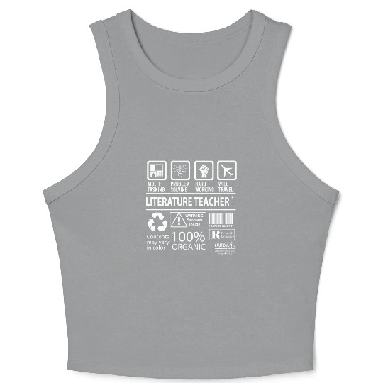 Literature Teacher Crop Tank Top - Multitasking Job Gift